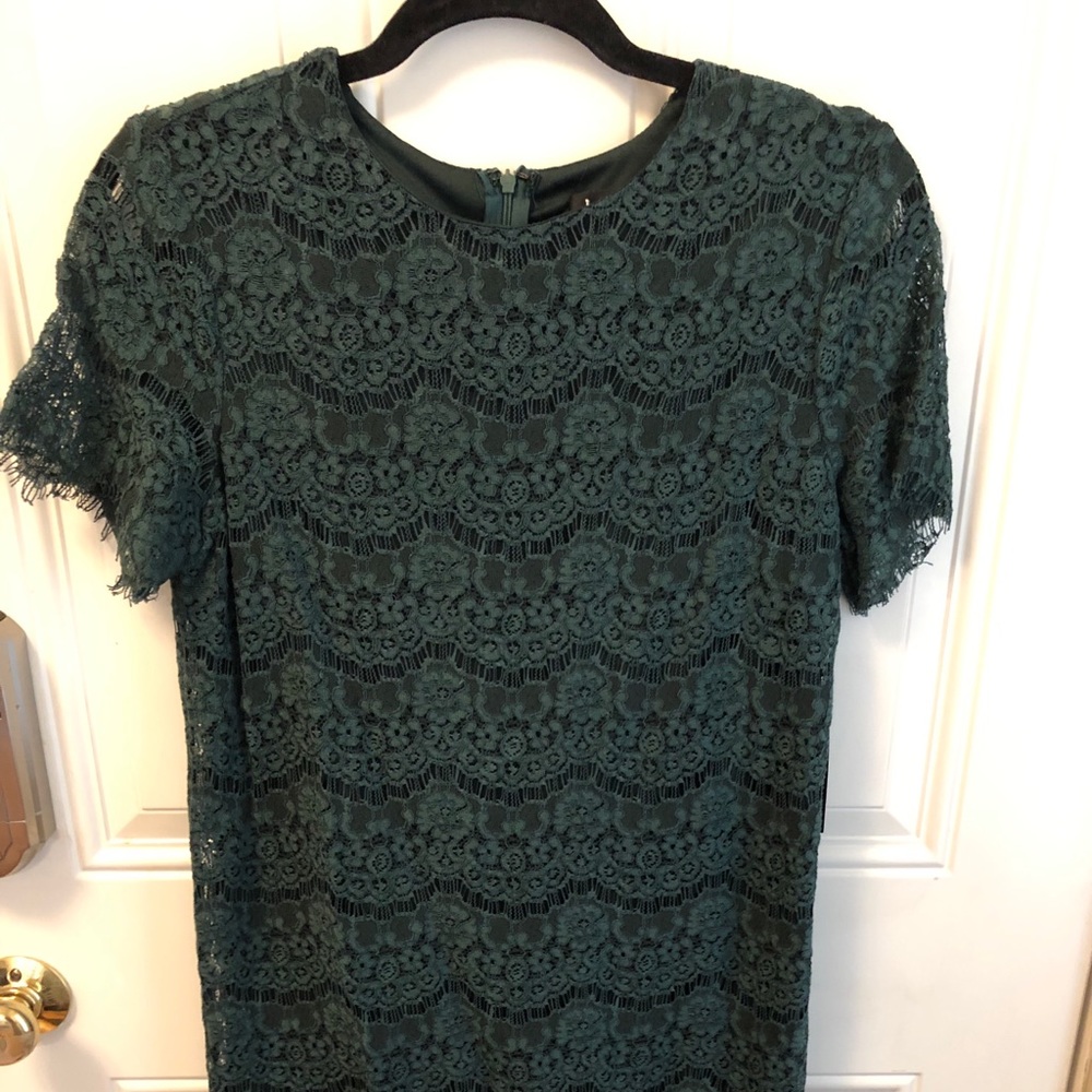 Lulus Dark Green Lace Shift Dress
